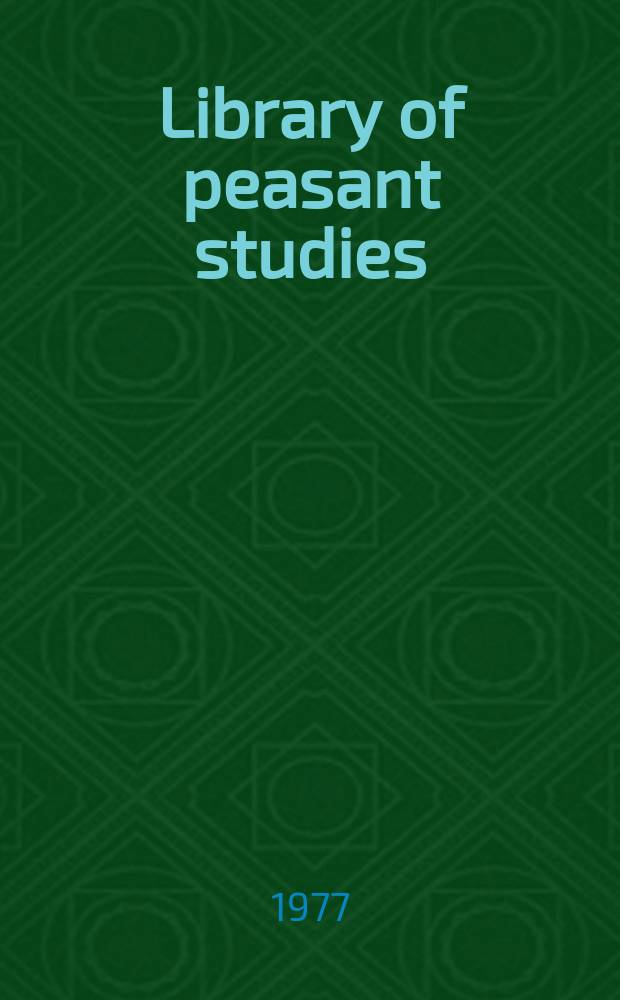 Library of peasant studies