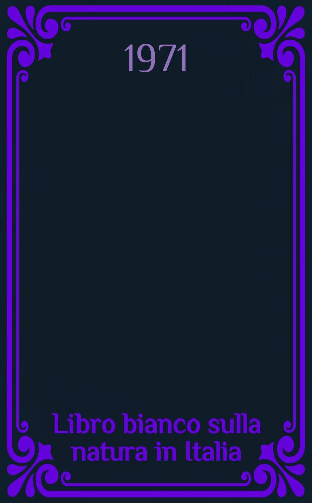 Libro bianco sulla natura in Italia