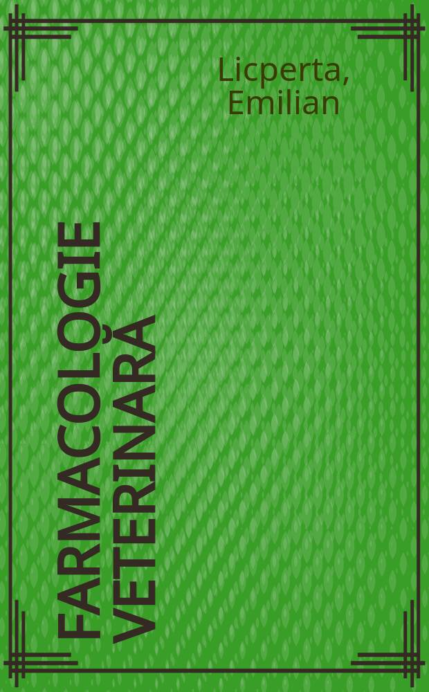 Farmacologie veterinară