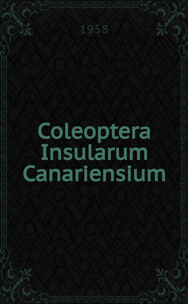 Coleoptera Insularum Canariensium