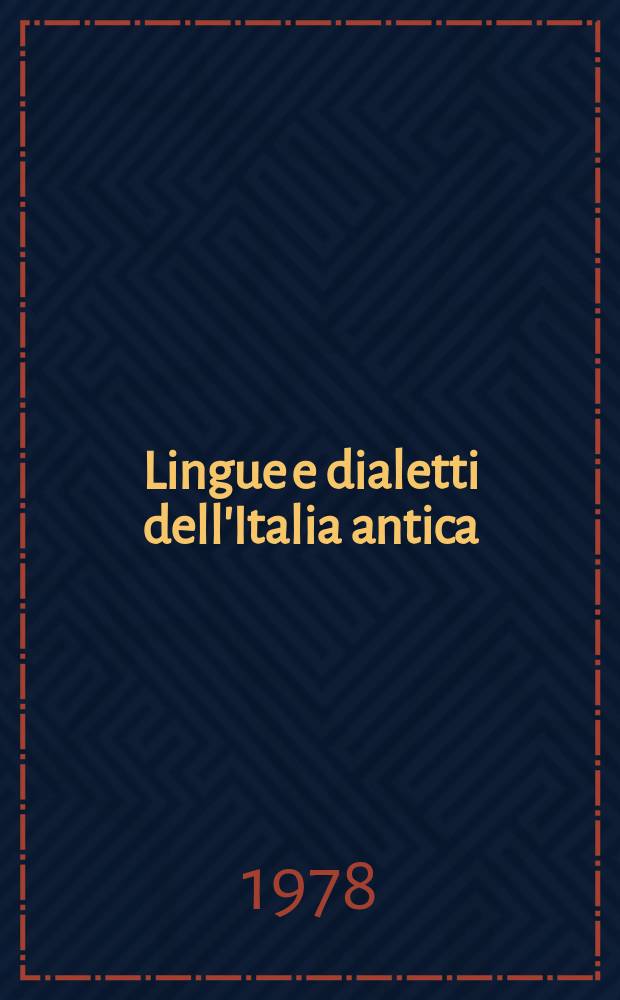 Lingue e dialetti dell'Italia antica