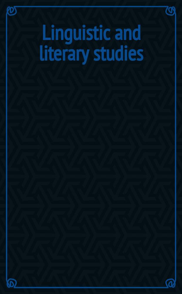 Linguistic and literary studies : In honor of Archibald A. Hill