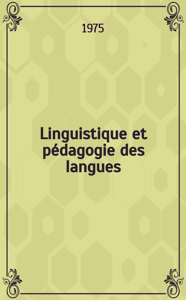 Linguistique et pédagogie des langues