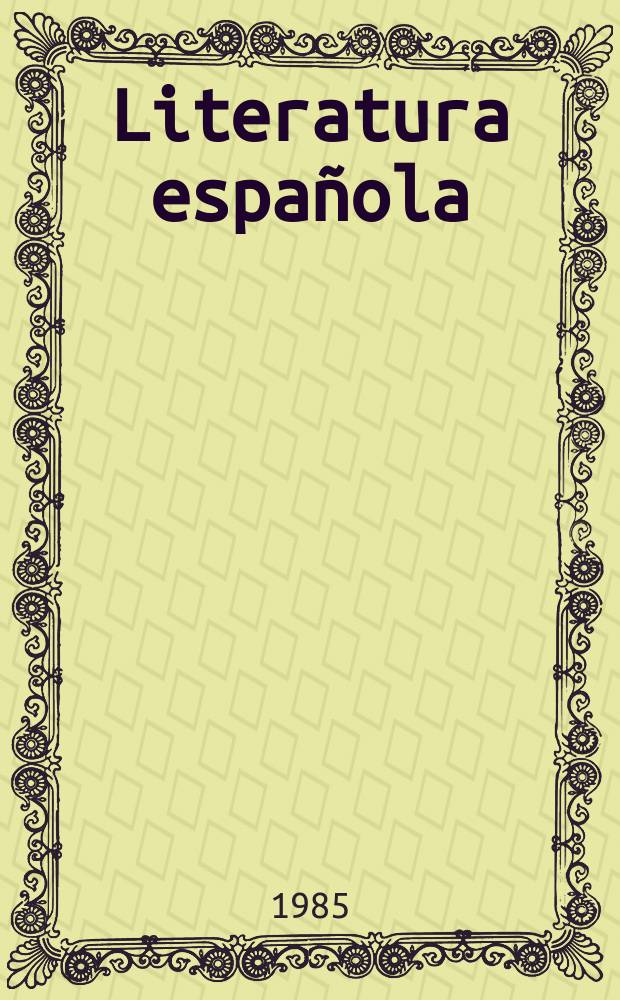 Literatura española