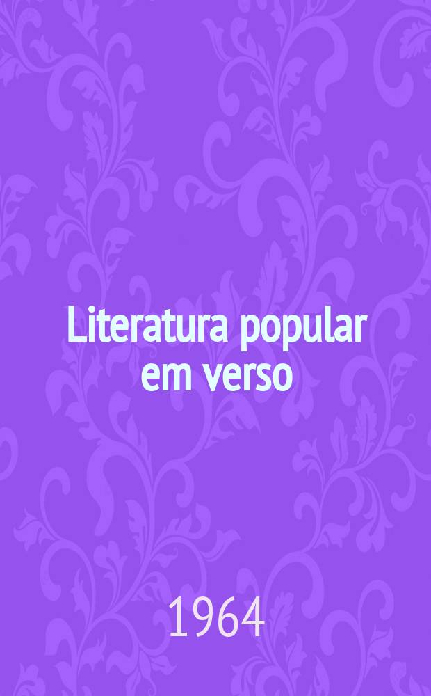 Literatura popular em verso