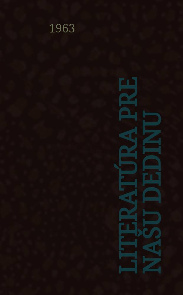 Literatúra pre našu dedinu : Odporúčajúca bibliografia