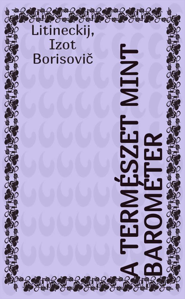 A természet mint barométer