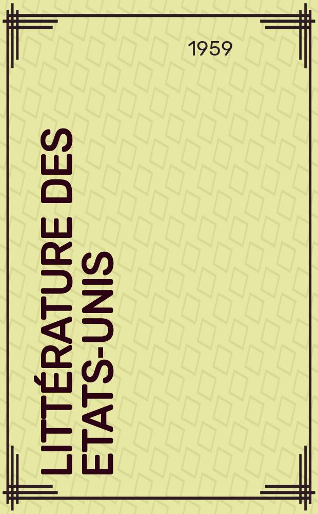 Littérature des Etats-Unis : Recueil