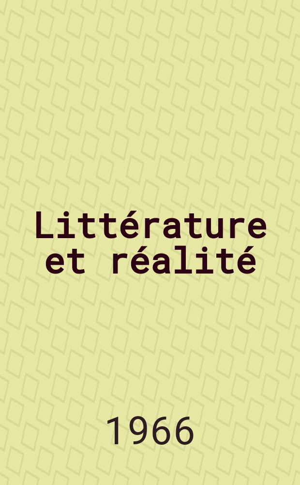 Littérature et réalité