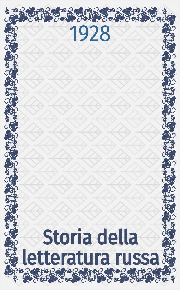 Storia della letteratura russa