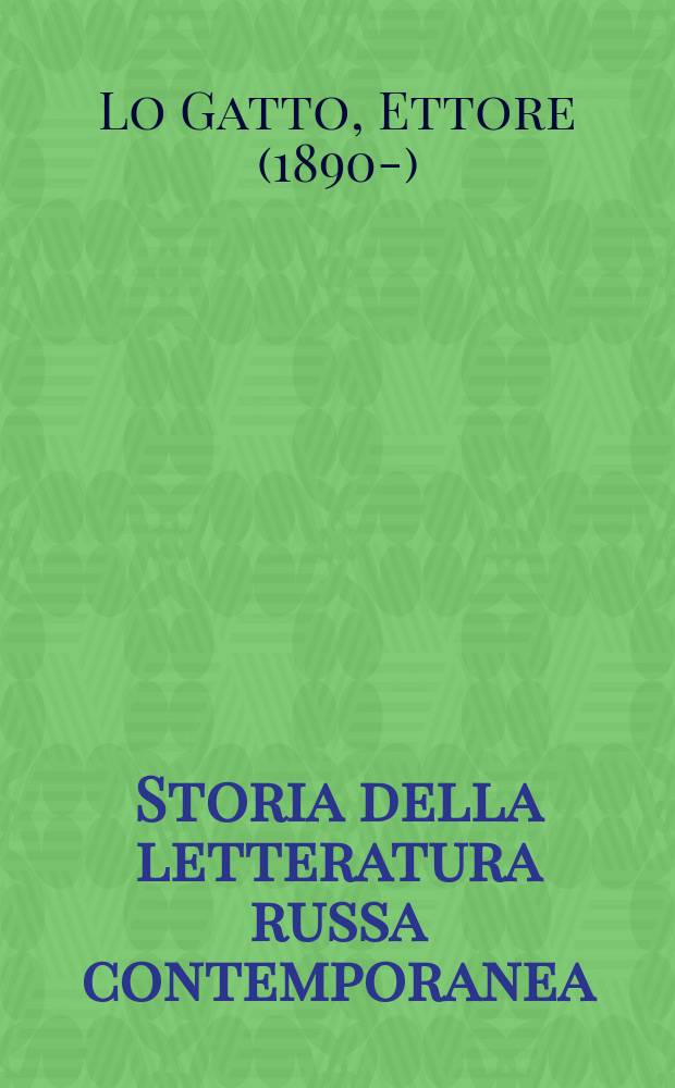 Storia della letteratura russa contemporanea