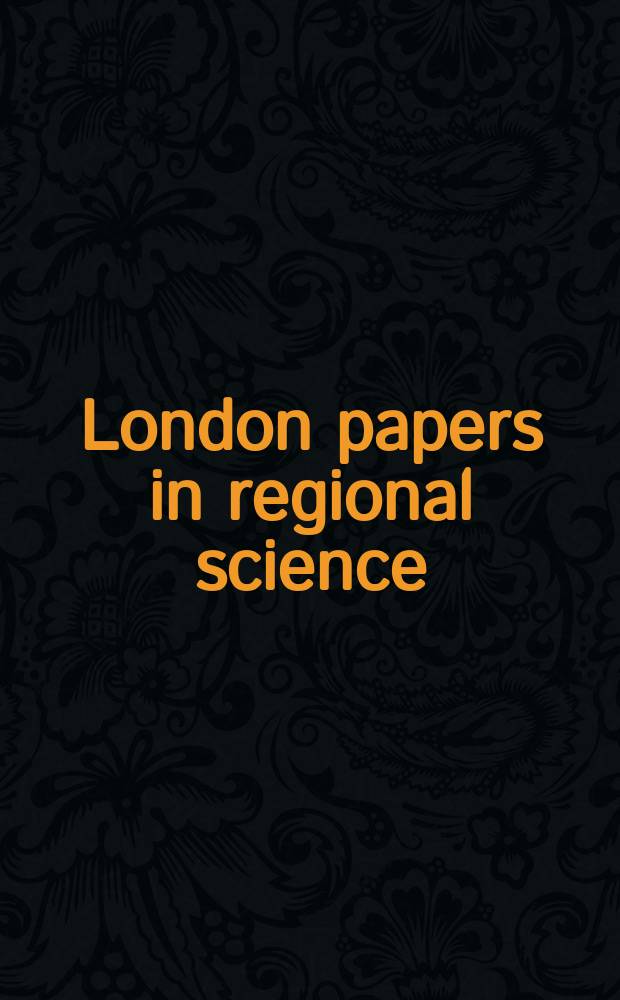London papers in regional science