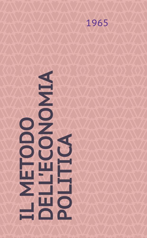 Il metodo dell'economia politica