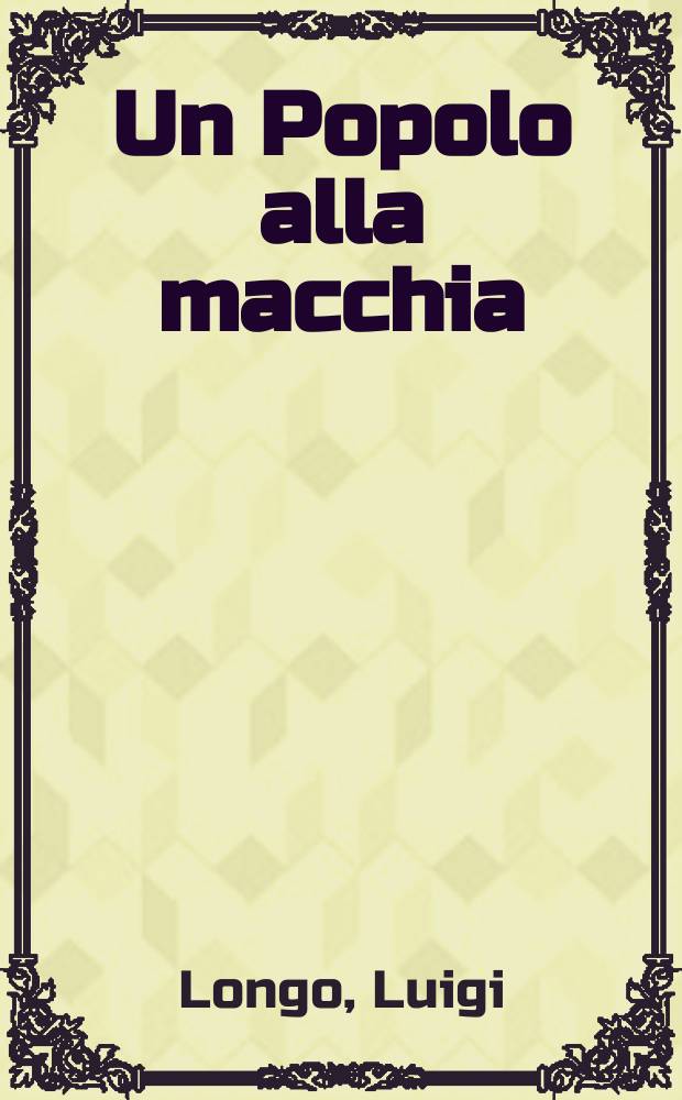 Un Popolo alla macchia