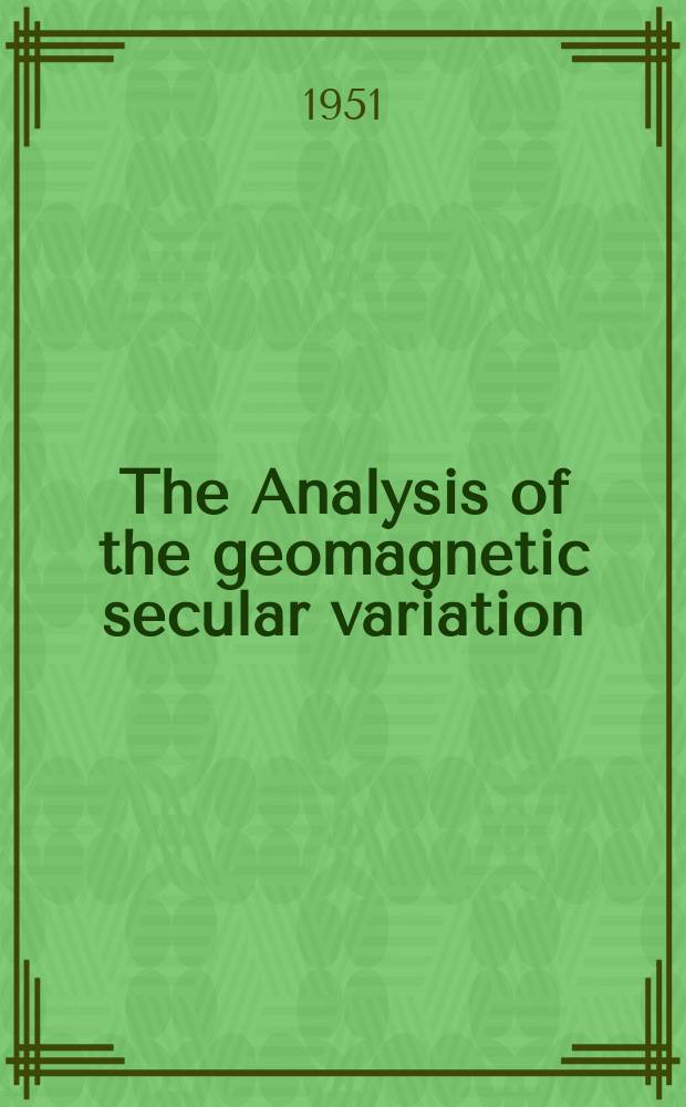 The Analysis of the geomagnetic secular variation