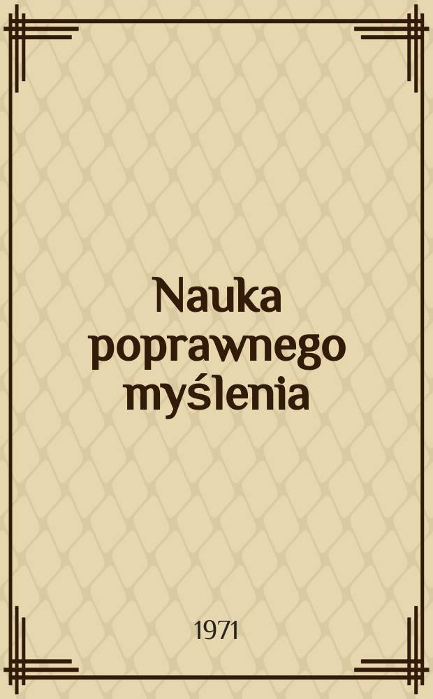 Nauka poprawnego myślenia