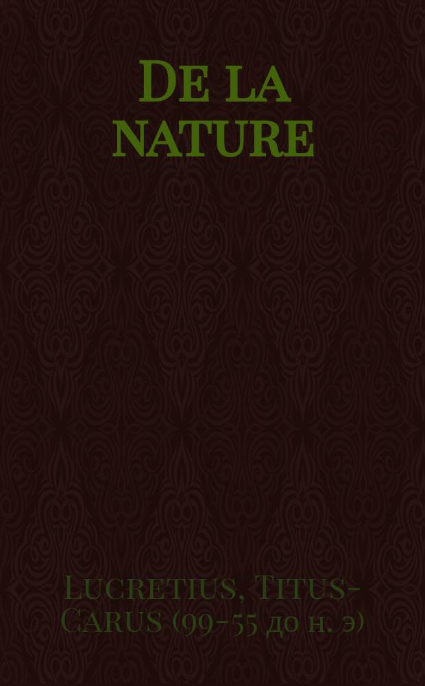 ... De la nature