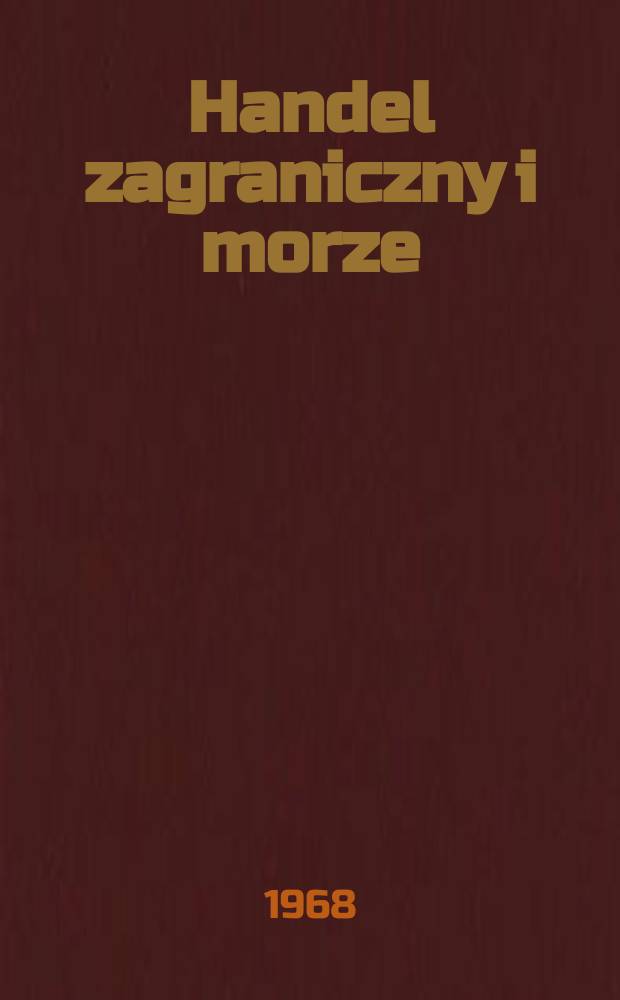 Handel zagraniczny i morze