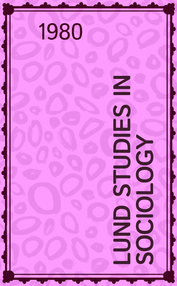 Lund studies in sociology