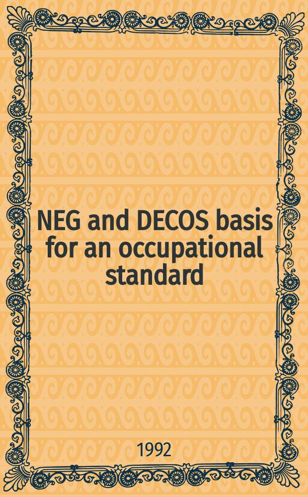 NEG and DECOS basis for an occupational standard : Methyl chloride