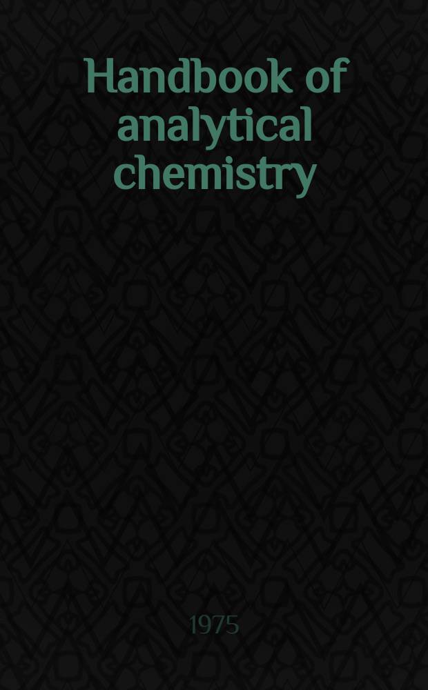 Handbook of analytical chemistry