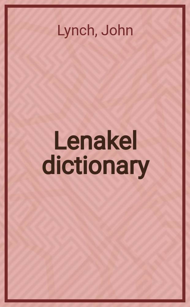 Lenakel dictionary
