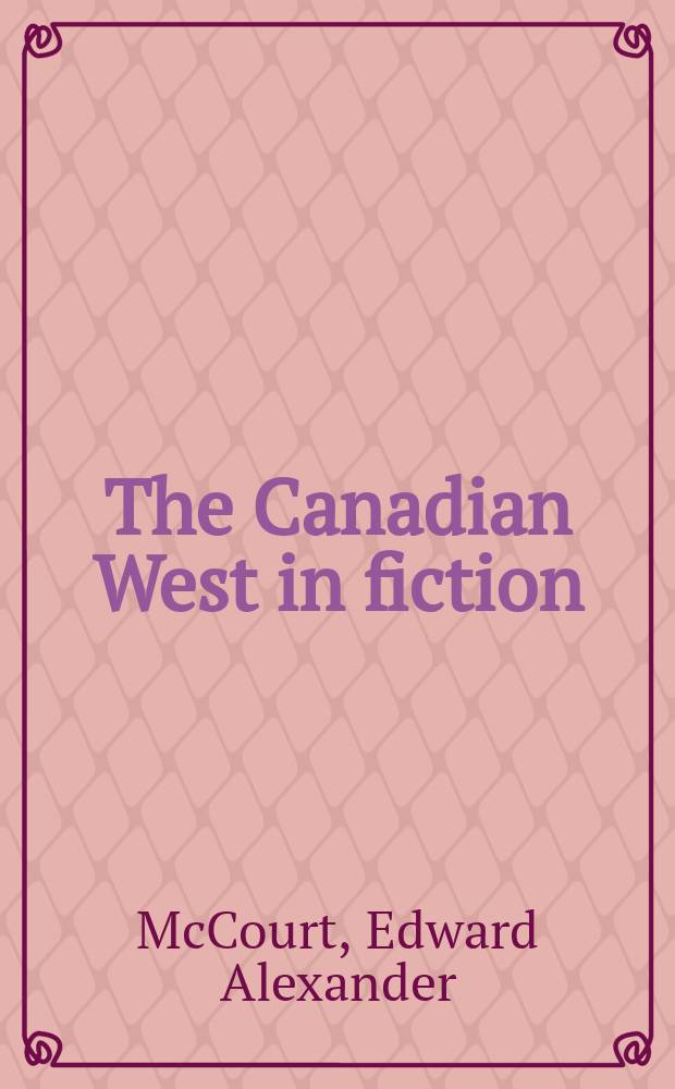 The Canadian West in fiction