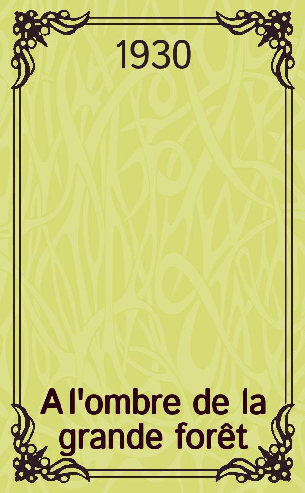 A l'ombre de la grande forêt : Contes et nouvelles