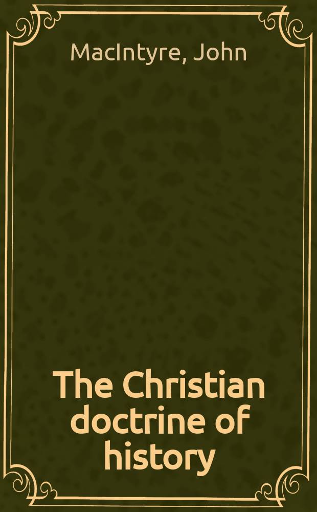 The Christian doctrine of history