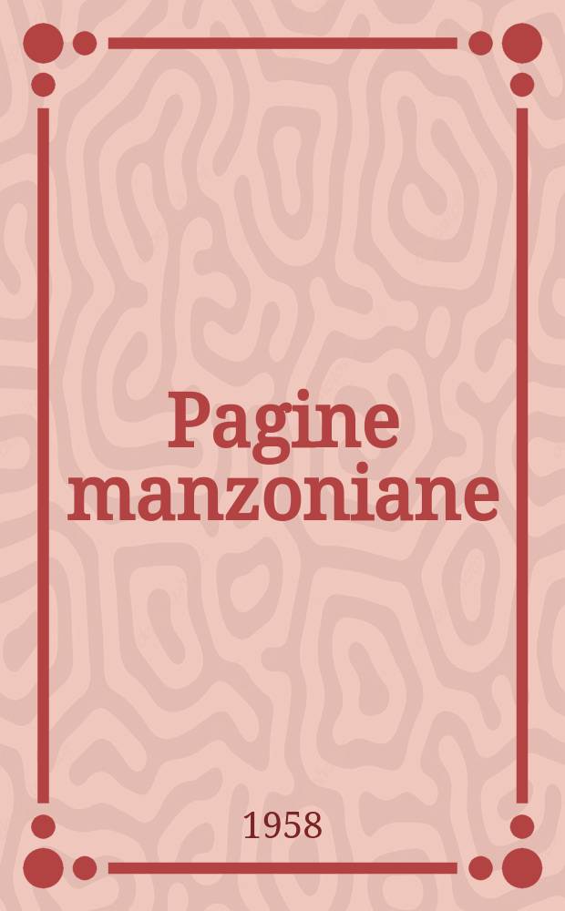 Pagine manzoniane