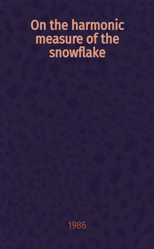 On the harmonic measure of the snowflake