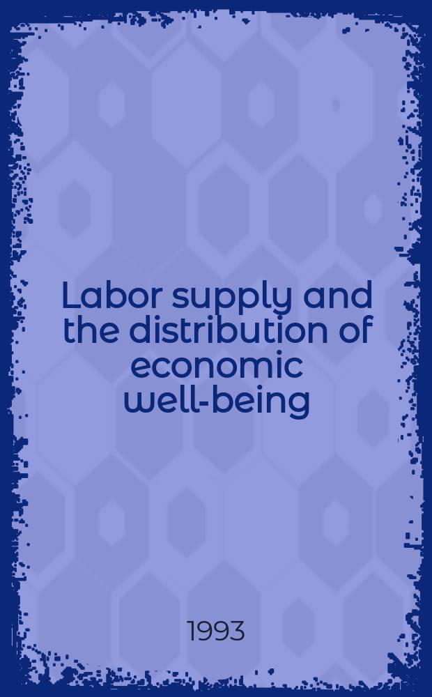 Labor supply and the distribution of economic well-being : A case study of Lesotho : Diss.