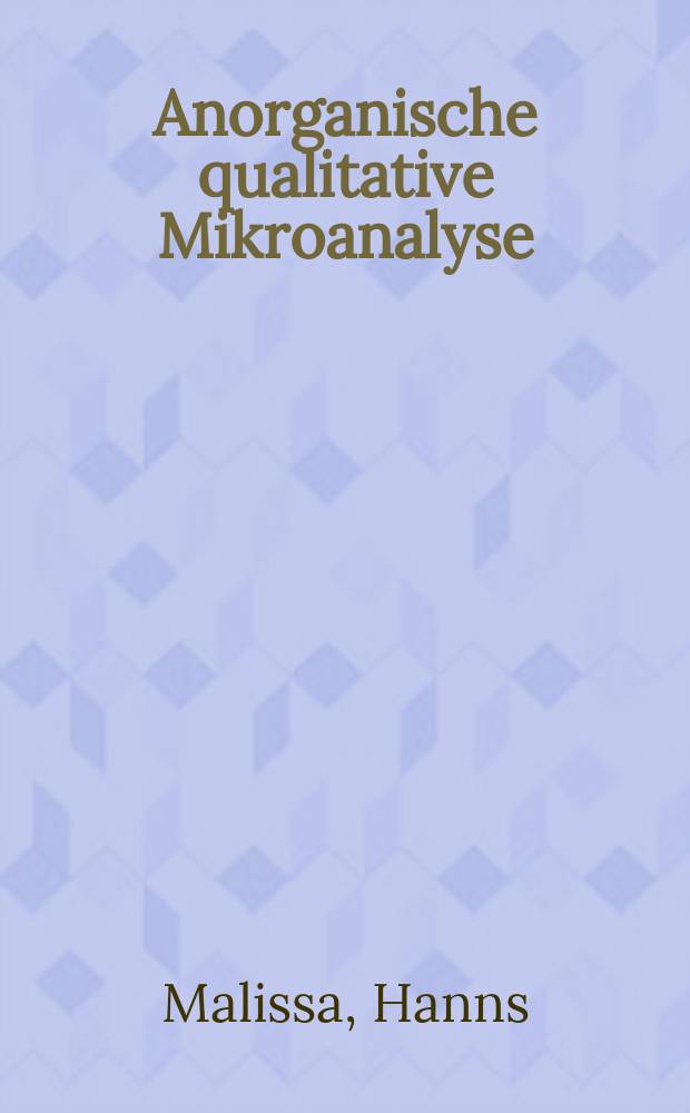Anorganische qualitative Mikroanalyse