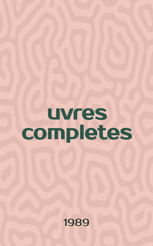 &OElig;uvres completes