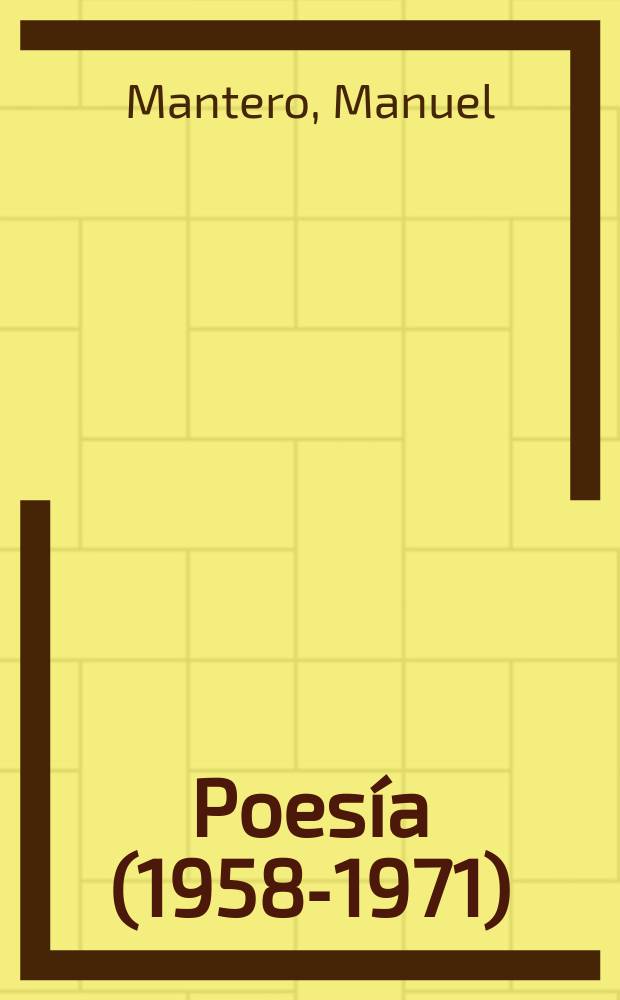 Poesía (1958-1971)