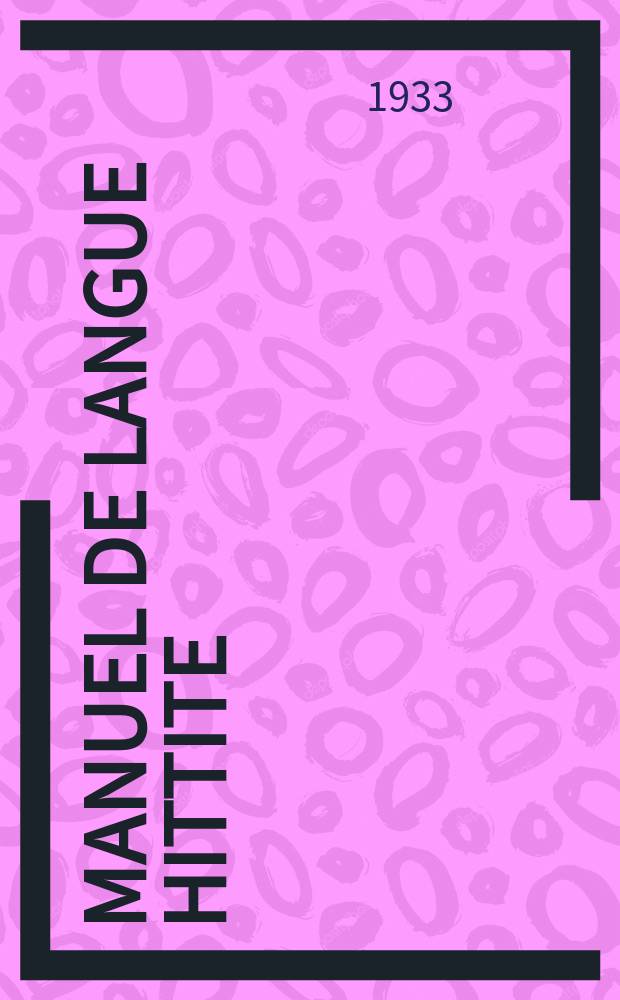 Manuel de langue hittite