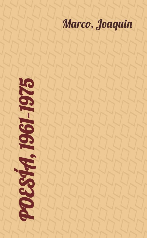 Poesía, 1961-1975