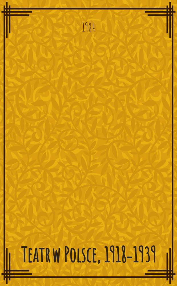 Teatr w Polsce, 1918-1939 : Wielkie ośrodki