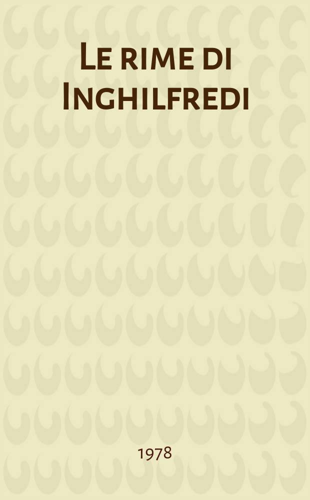 Le rime di Inghilfredi