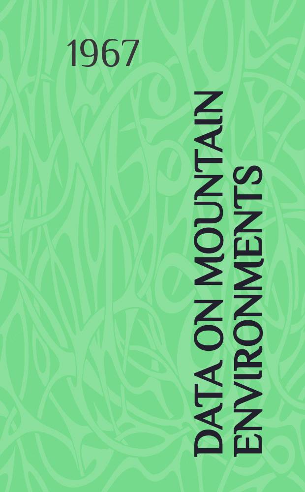 Data on mountain environments