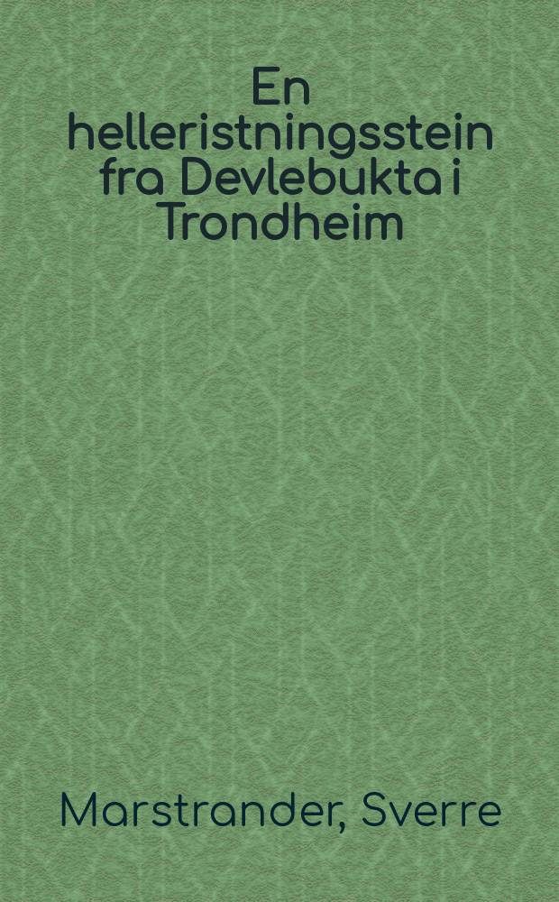 En helleristningsstein fra Devlebukta i Trondheim