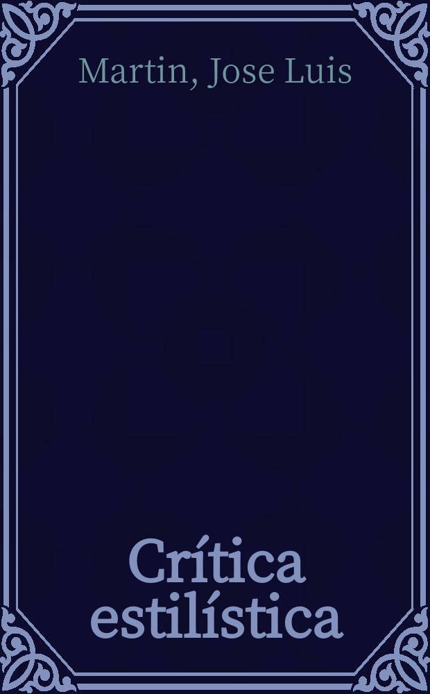 Crítica estilística