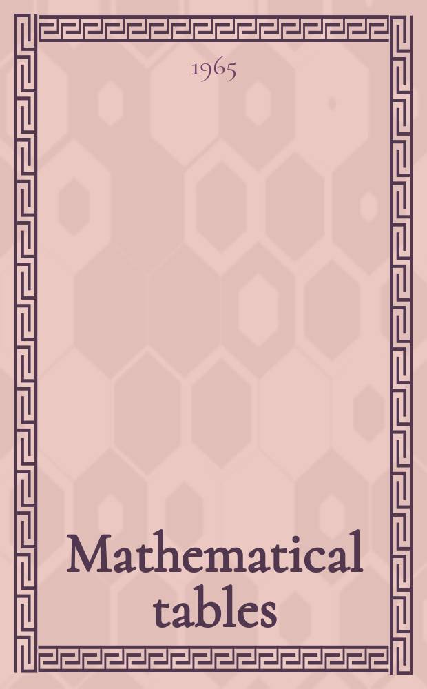 Mathematical tables