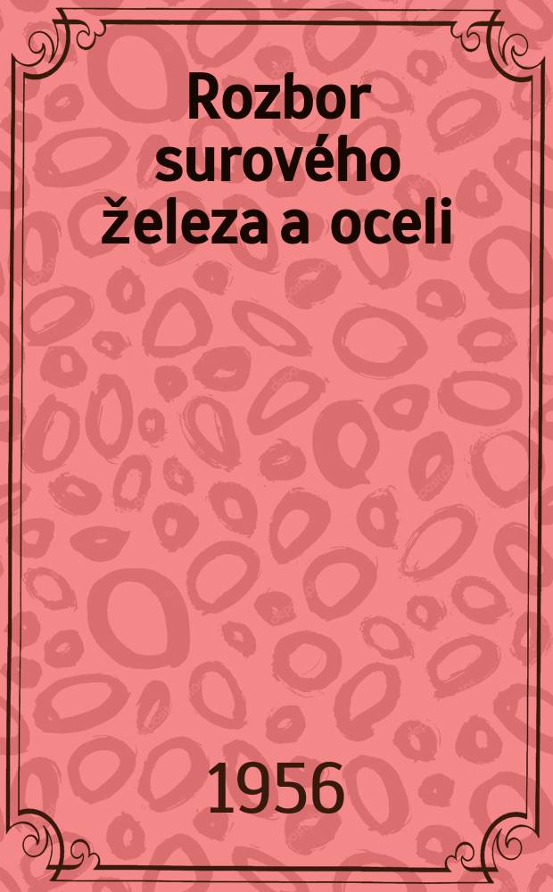 Rozbor surového železa a oceli