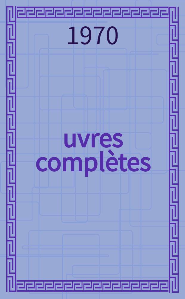 Œuvres complètes