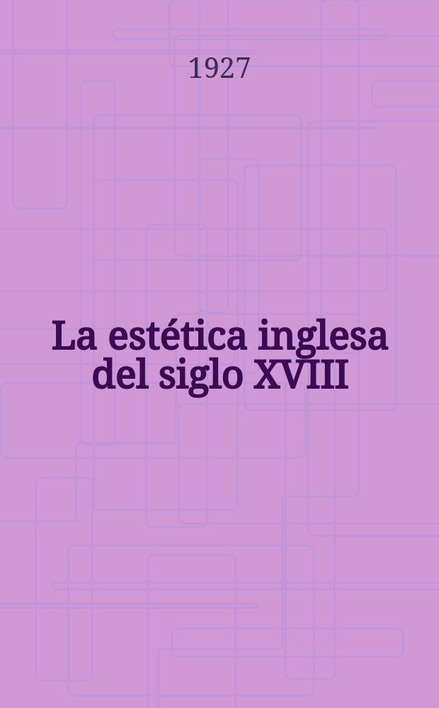 ... La estética inglesa del siglo XVIII