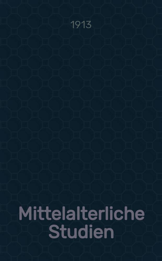 Mittelalterliche Studien