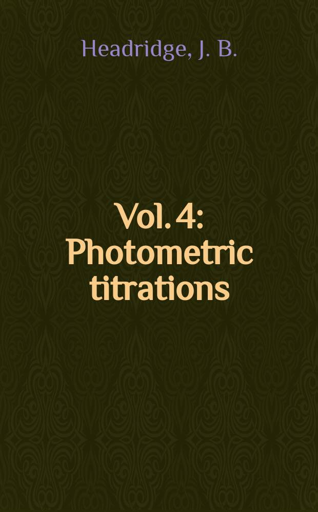 Vol. 4 : Photometric titrations