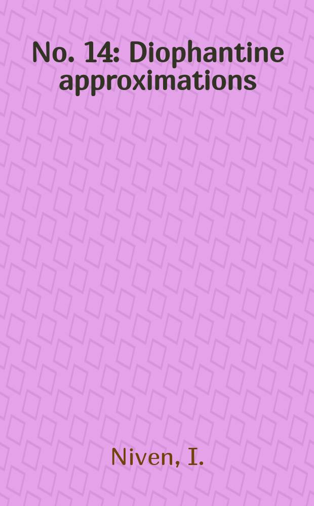 No. 14 : Diophantine approximations