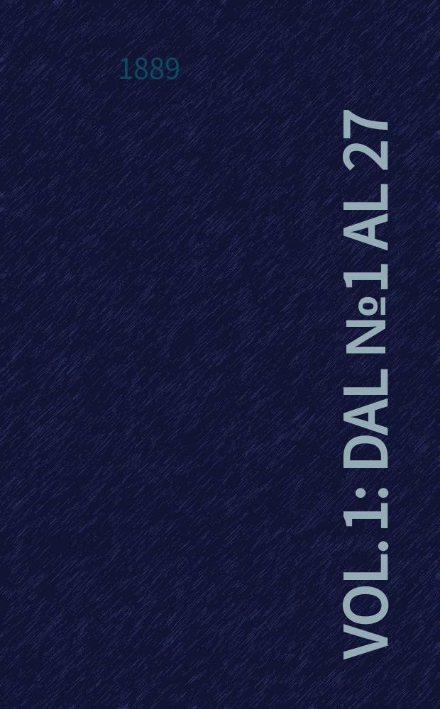 Vol. 1 : Dal № 1 al 27